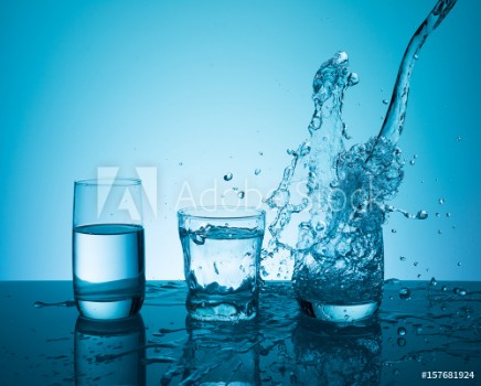 Picture of Creative splashing water in the glass